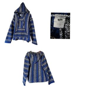 BAJA MEXICAN HOODED PULL OVER SURFER, HIPPIE, JACKET